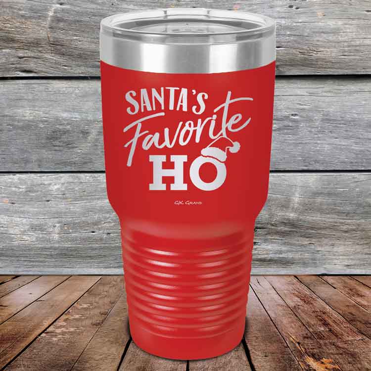 Santa's Favorite HO - 20 oz & 30 oz Powder Coated Etched Tumbler