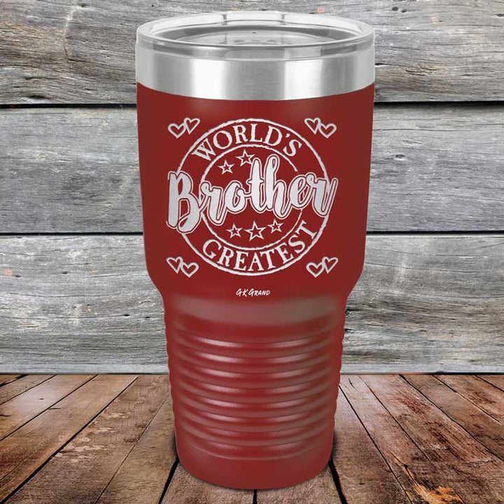 Worlds Greatest Brother - Powder Coated Etched Tumbler