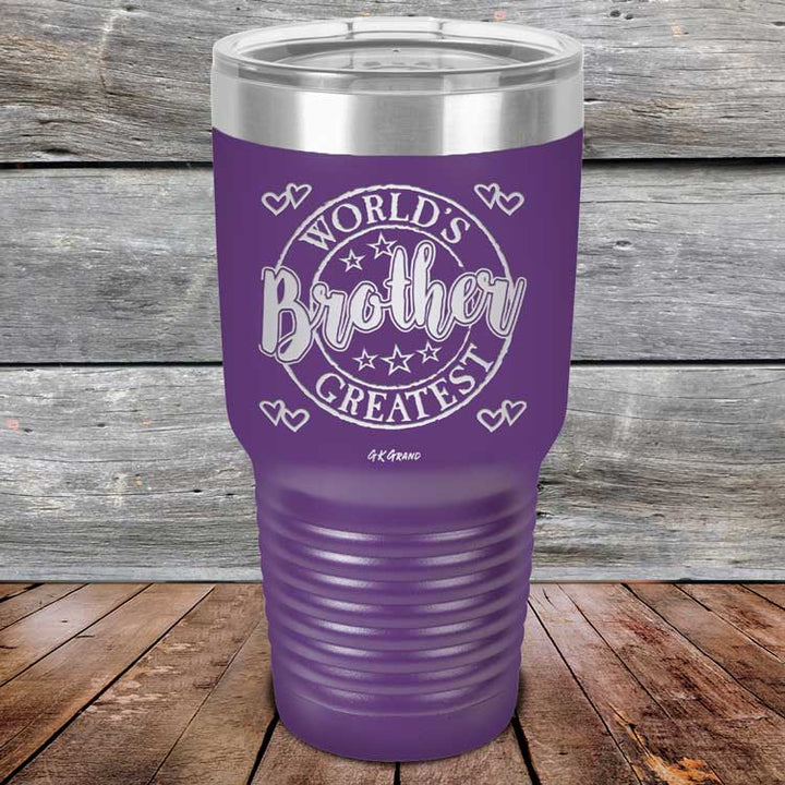 Worlds Greatest Brother - Powder Coated Etched Tumbler