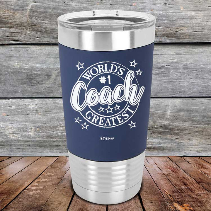 World's Greatest Coach - Premium Silicone Wrapped Engraved Tumbler