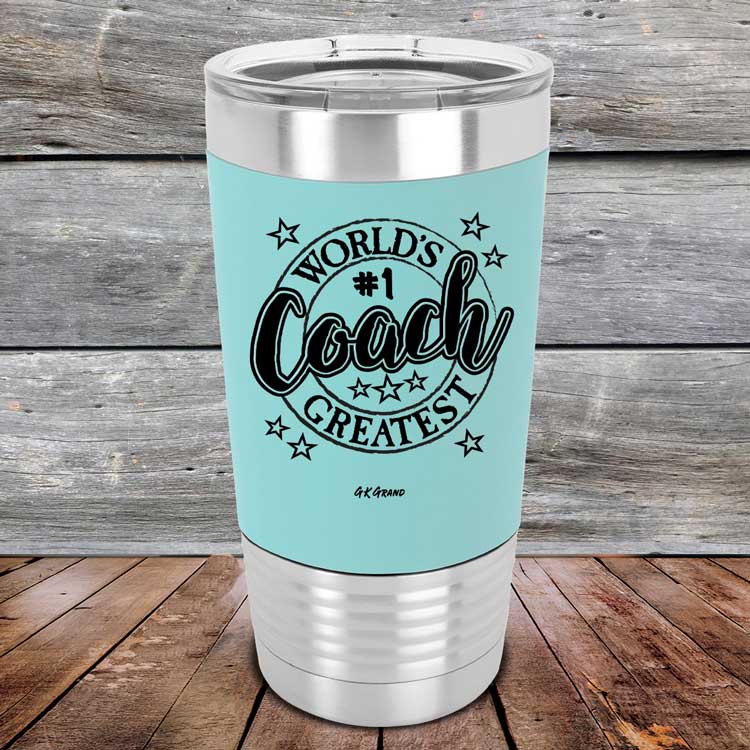 World's Greatest Coach - Premium Silicone Wrapped Engraved Tumbler