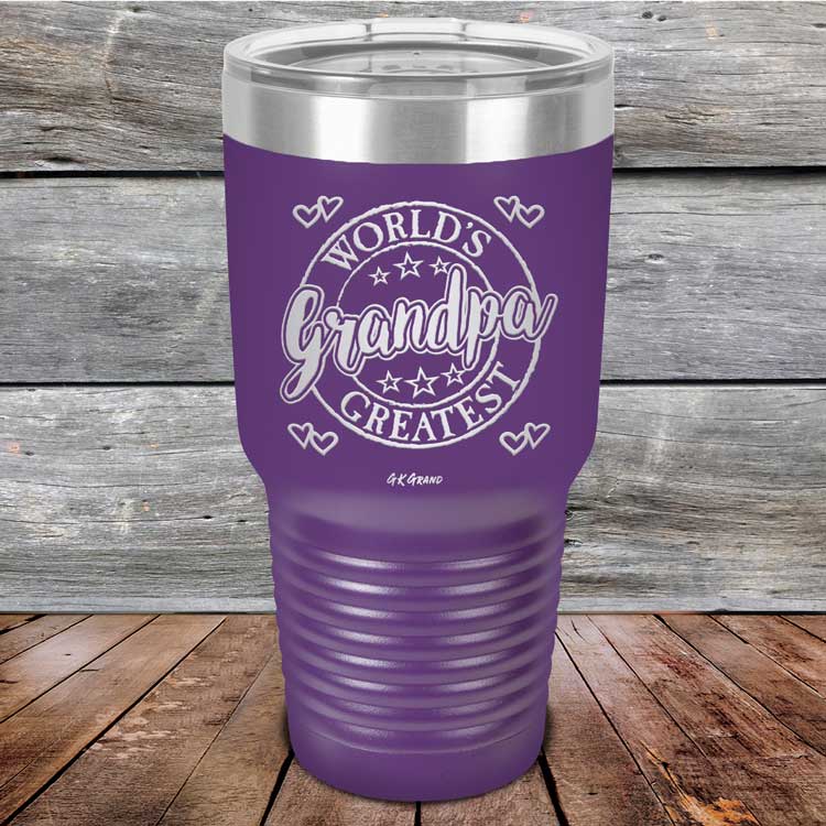 World's Greatest Grandpa - Powder Coated Etched Tumbler