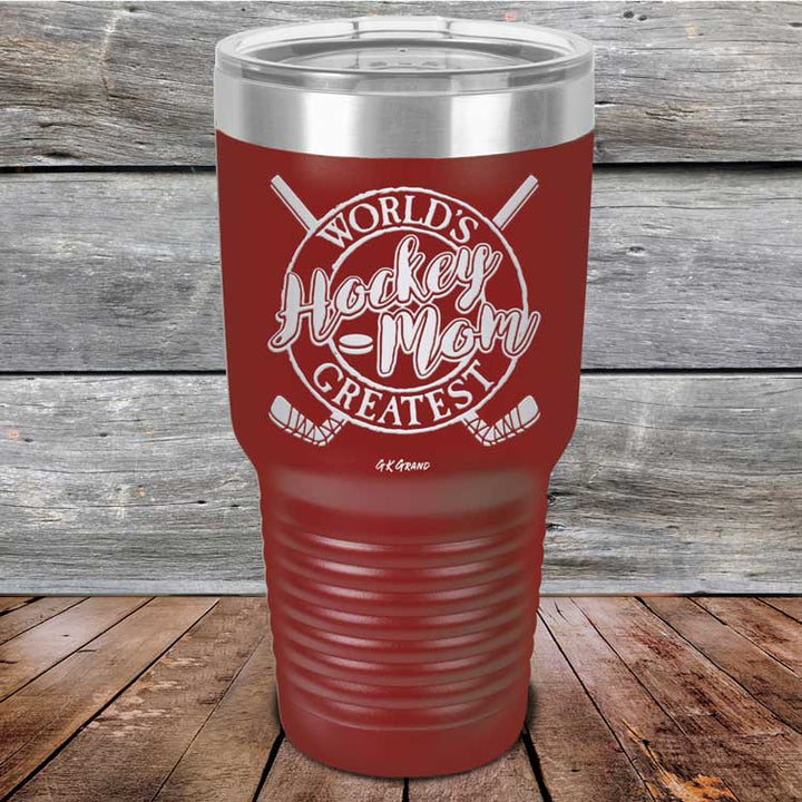 World's Greatest Hockey Mom - Powder Coated Etched Tumbler