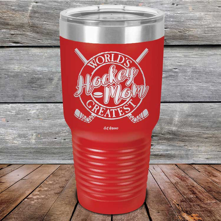 World's Greatest Hockey Mom - Powder Coated Etched Tumbler