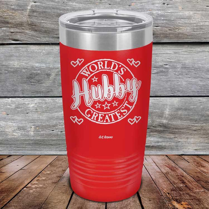 World's Greatest Hubby - Powder Coated Etched Tumbler - GK GRAND GIFTS