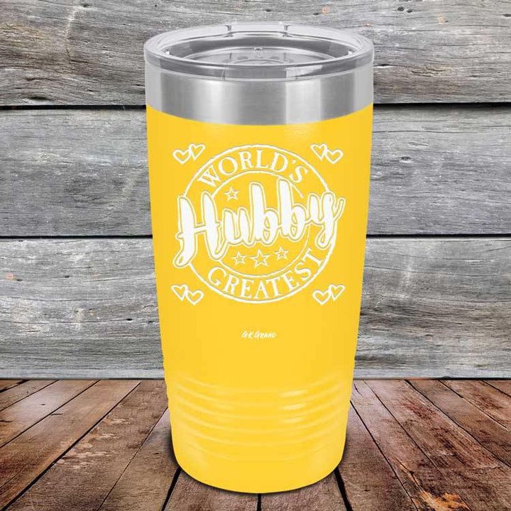 World's Greatest Hubby - Powder Coated Etched Tumbler - GK GRAND GIFTS