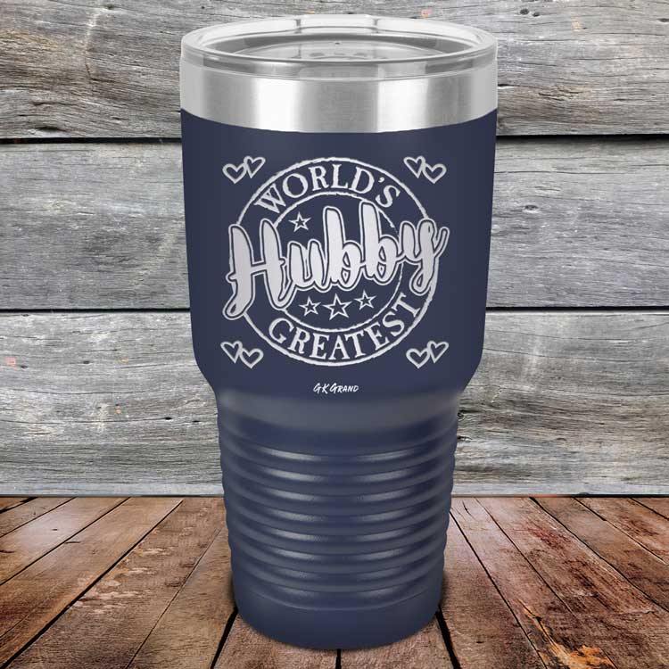 World's Greatest Hubby - Powder Coated Etched Tumbler - GK GRAND GIFTS