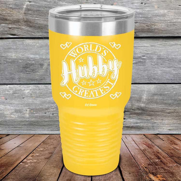 World's Greatest Hubby - Powder Coated Etched Tumbler - GK GRAND GIFTS