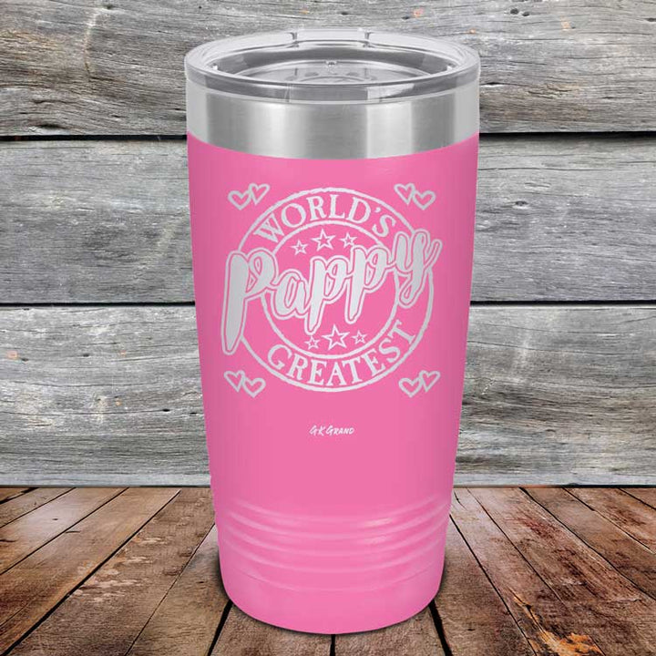 World's Greatest Pappy - Powder Coated Etched Tumbler