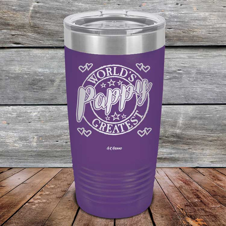 World's Greatest Pappy - Powder Coated Etched Tumbler