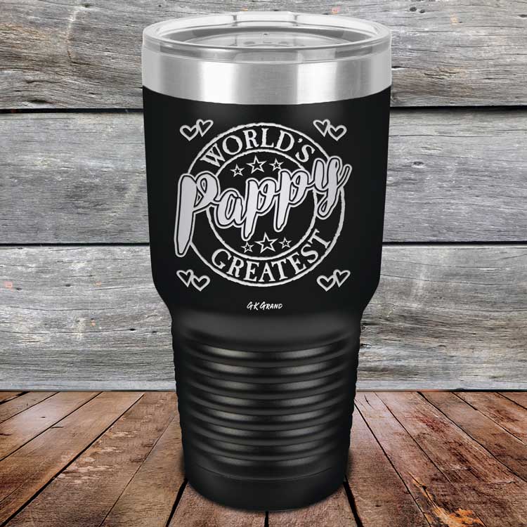 World's Greatest Pappy - Powder Coated Etched Tumbler