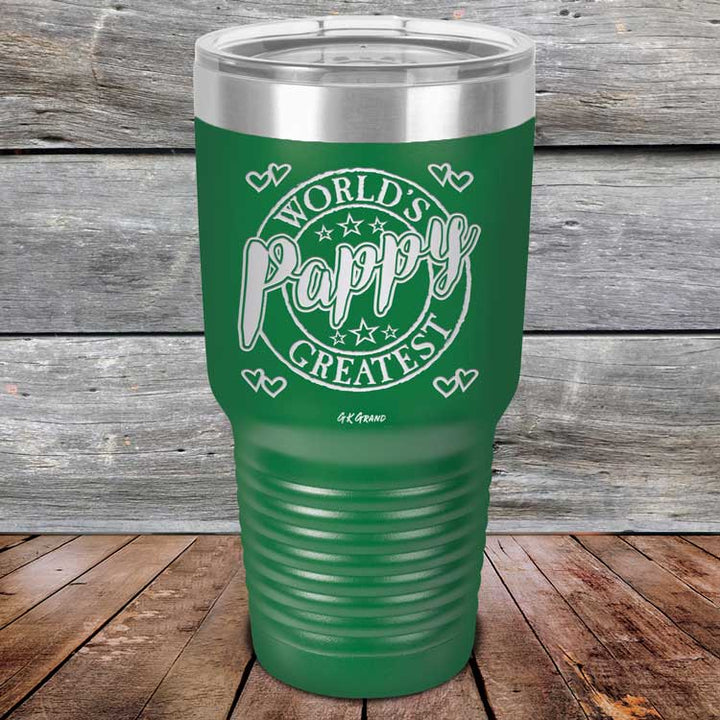 World's Greatest Pappy - Powder Coated Etched Tumbler