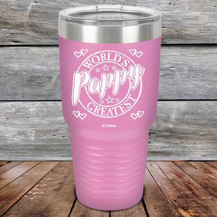 World's Greatest Pappy - Powder Coated Etched Tumbler