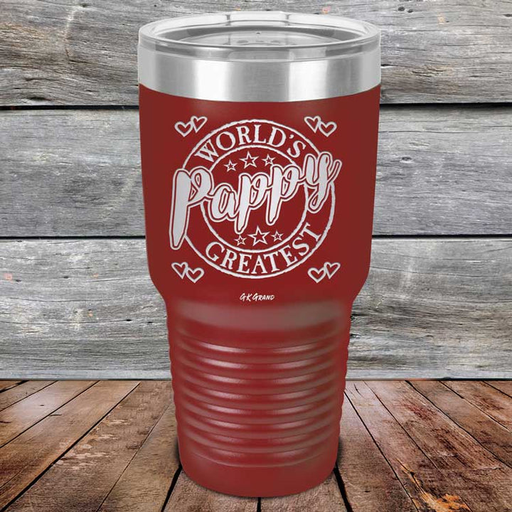 World's Greatest Pappy - Powder Coated Etched Tumbler