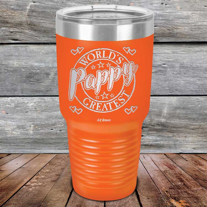 World's Greatest Pappy - Powder Coated Etched Tumbler