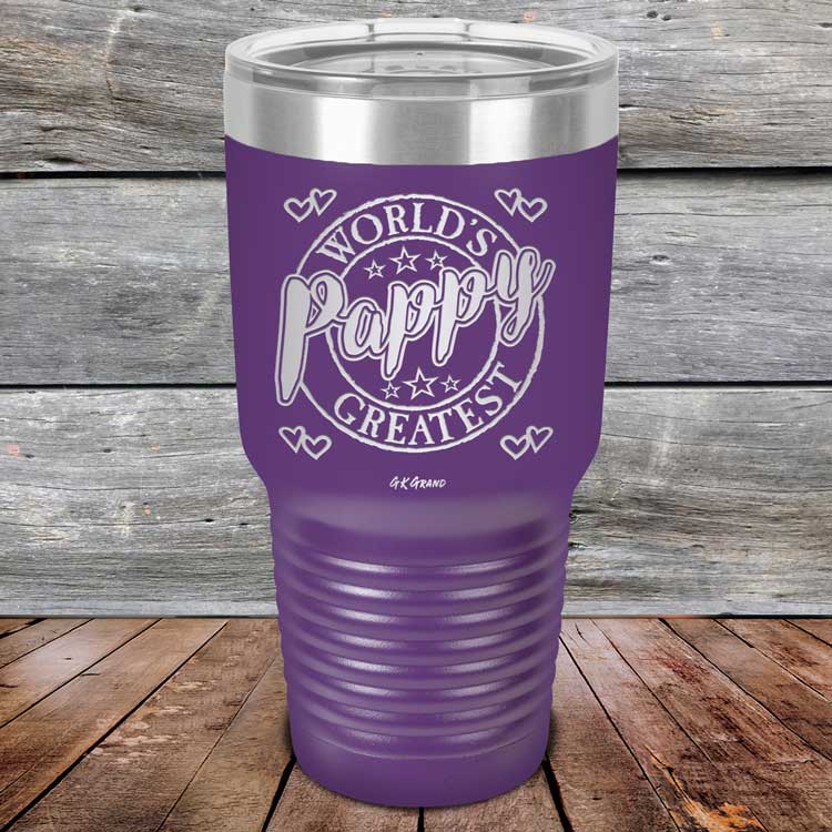 World's Greatest Pappy - Powder Coated Etched Tumbler