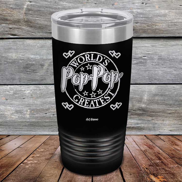 World's Greatest Pop-Pop - Powder Coated Etched Tumbler