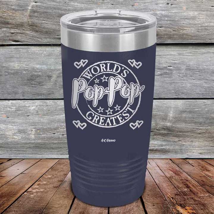 World's Greatest Pop-Pop - Powder Coated Etched Tumbler