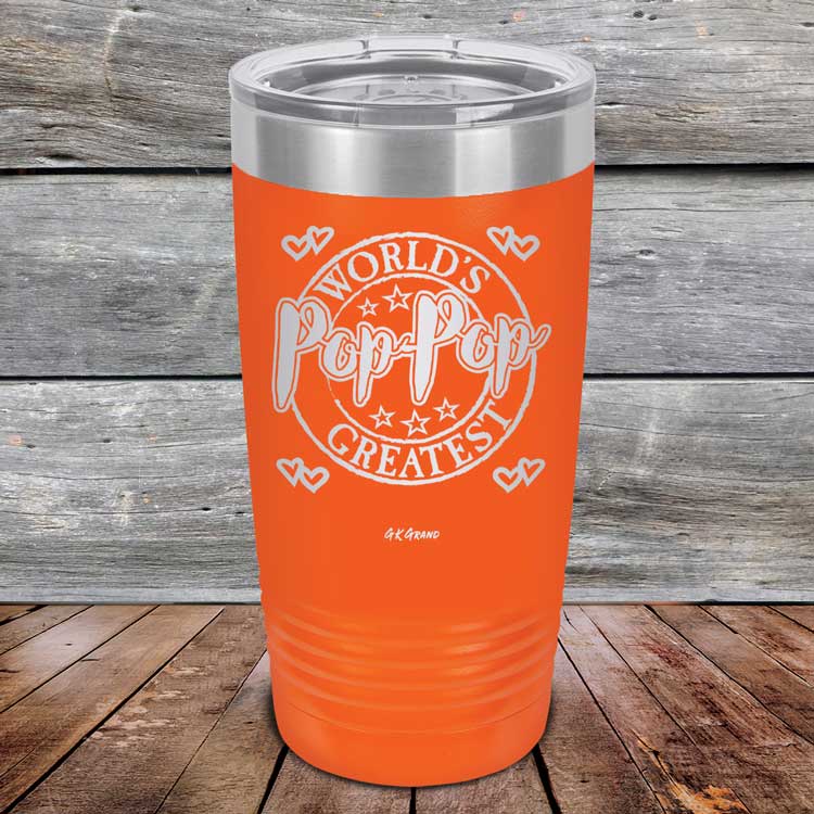 World's Greatest Pop-Pop - Powder Coated Etched Tumbler