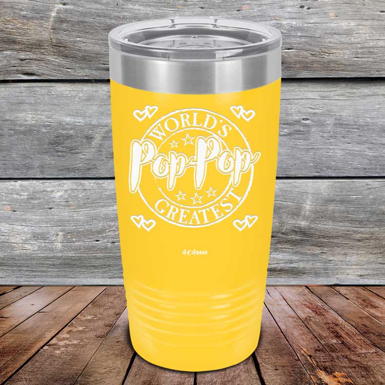 World's Greatest Pop-Pop - Powder Coated Etched Tumbler