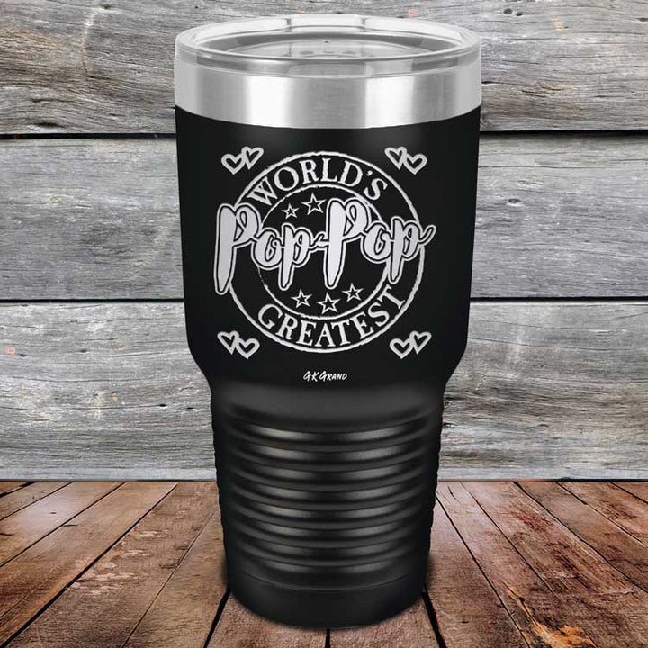 World's Greatest Pop-Pop - Powder Coated Etched Tumbler