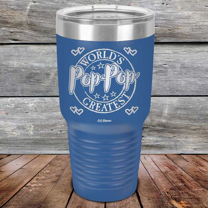 World's Greatest Pop-Pop - Powder Coated Etched Tumbler