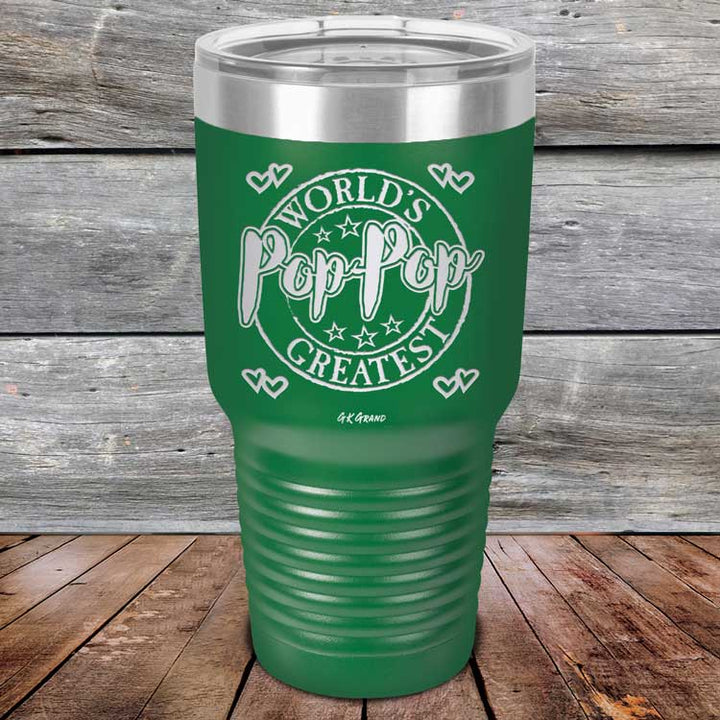 World's Greatest Pop-Pop - Powder Coated Etched Tumbler