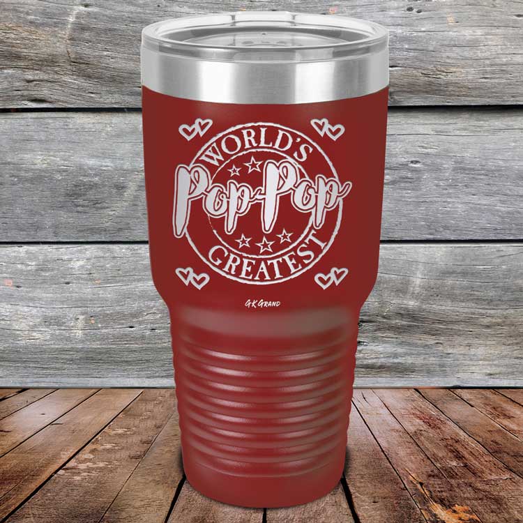 World's Greatest Pop-Pop - Powder Coated Etched Tumbler