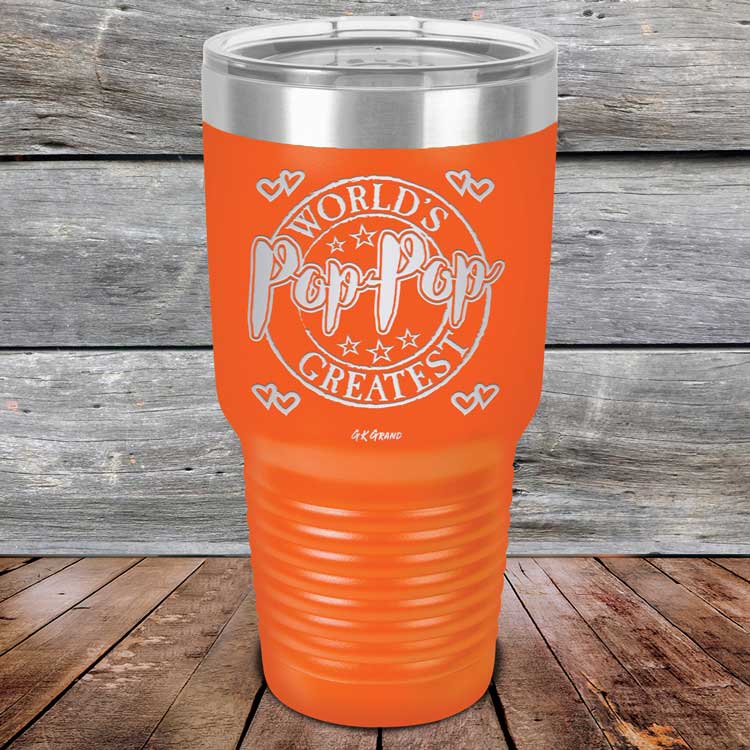 World's Greatest Pop-Pop - Powder Coated Etched Tumbler