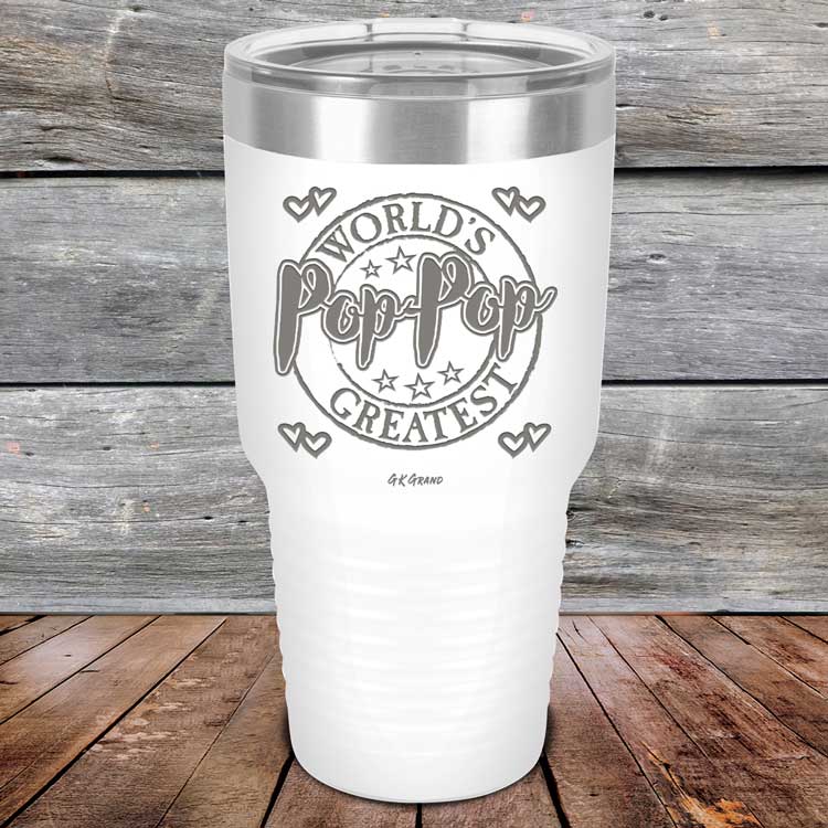 World's Greatest Pop-Pop - Powder Coated Etched Tumbler