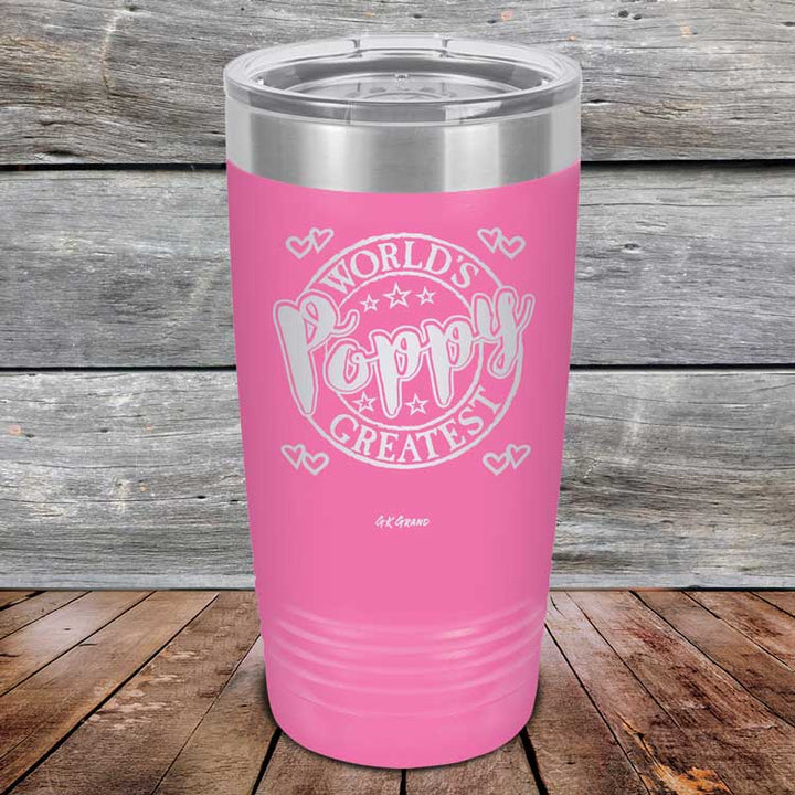 World's Greatest Poppy - Powder Coated Etched Tumbler