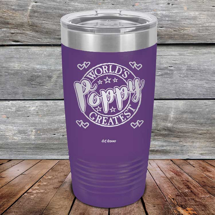 World's Greatest Poppy - Powder Coated Etched Tumbler