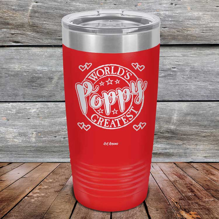 World's Greatest Poppy - Powder Coated Etched Tumbler