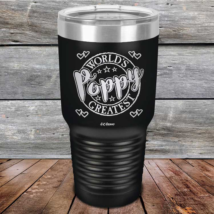 World's Greatest Poppy - Powder Coated Etched Tumbler