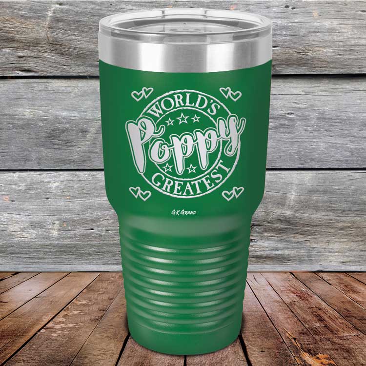 World's Greatest Poppy - Powder Coated Etched Tumbler