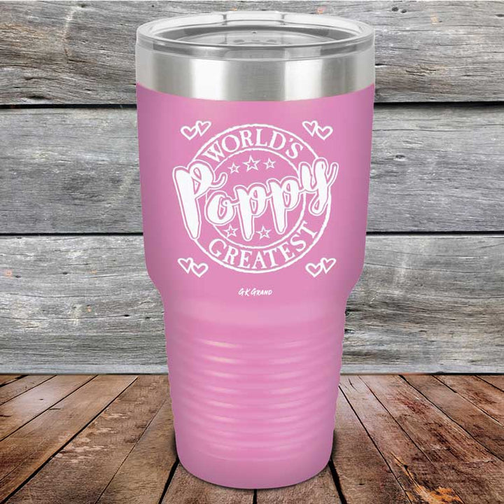 World's Greatest Poppy - Powder Coated Etched Tumbler