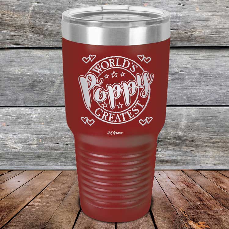 World's Greatest Poppy - Powder Coated Etched Tumbler