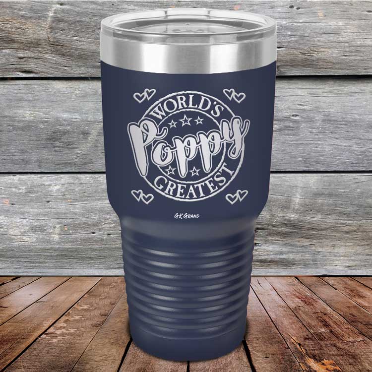 World's Greatest Poppy - Powder Coated Etched Tumbler