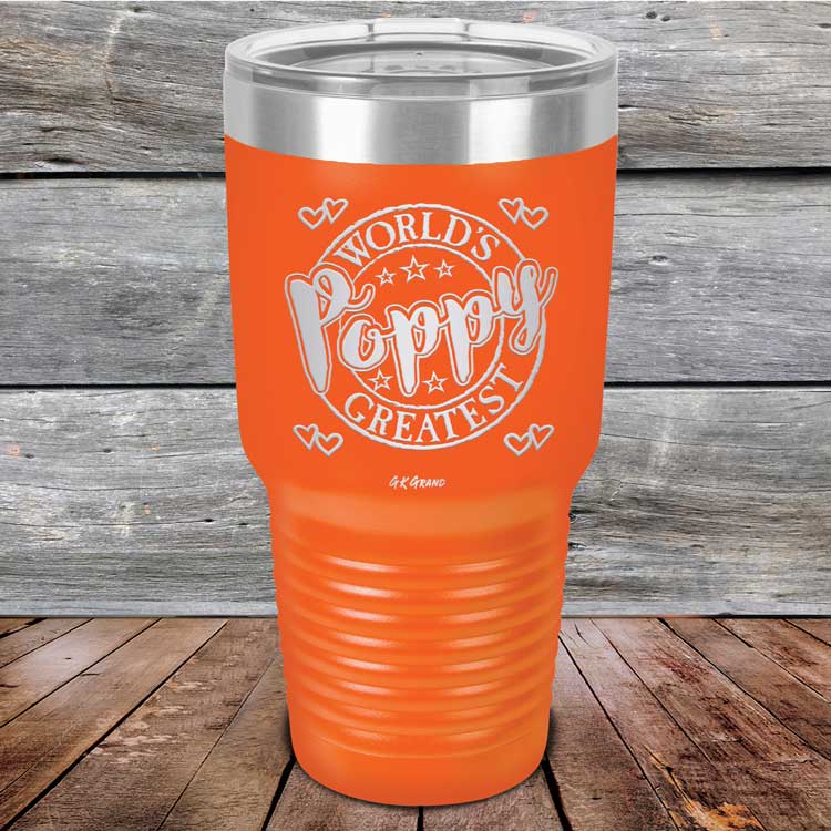 World's Greatest Poppy - Powder Coated Etched Tumbler