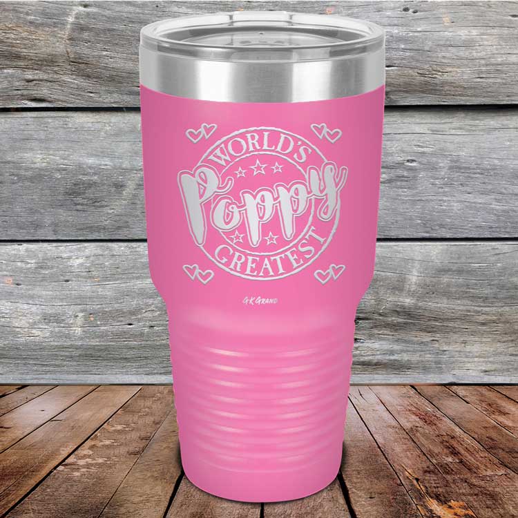 World's Greatest Poppy - Powder Coated Etched Tumbler