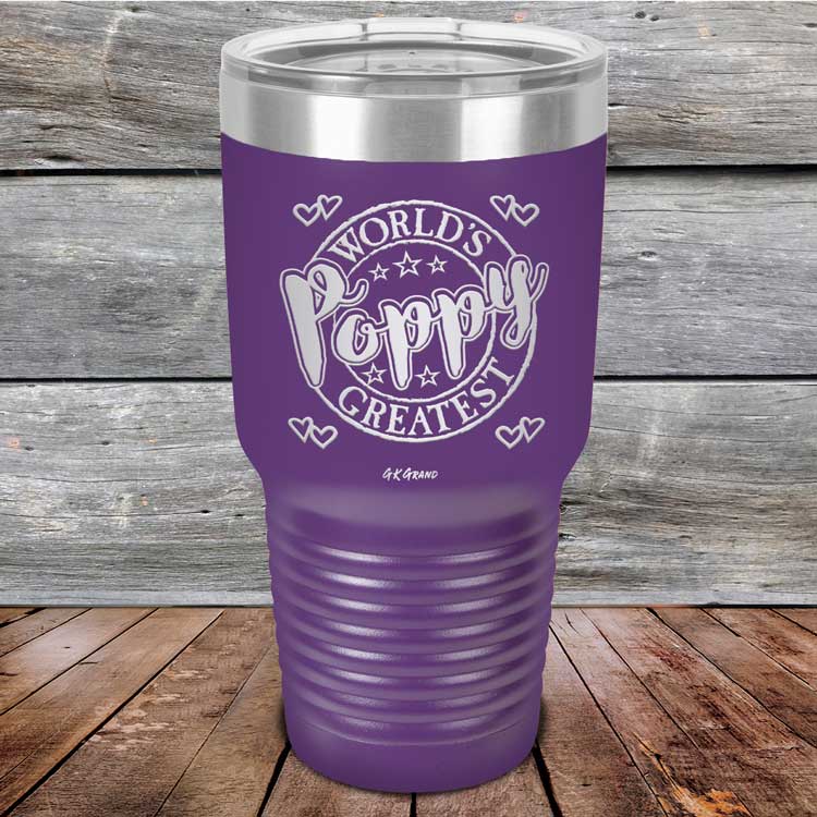 World's Greatest Poppy - Powder Coated Etched Tumbler