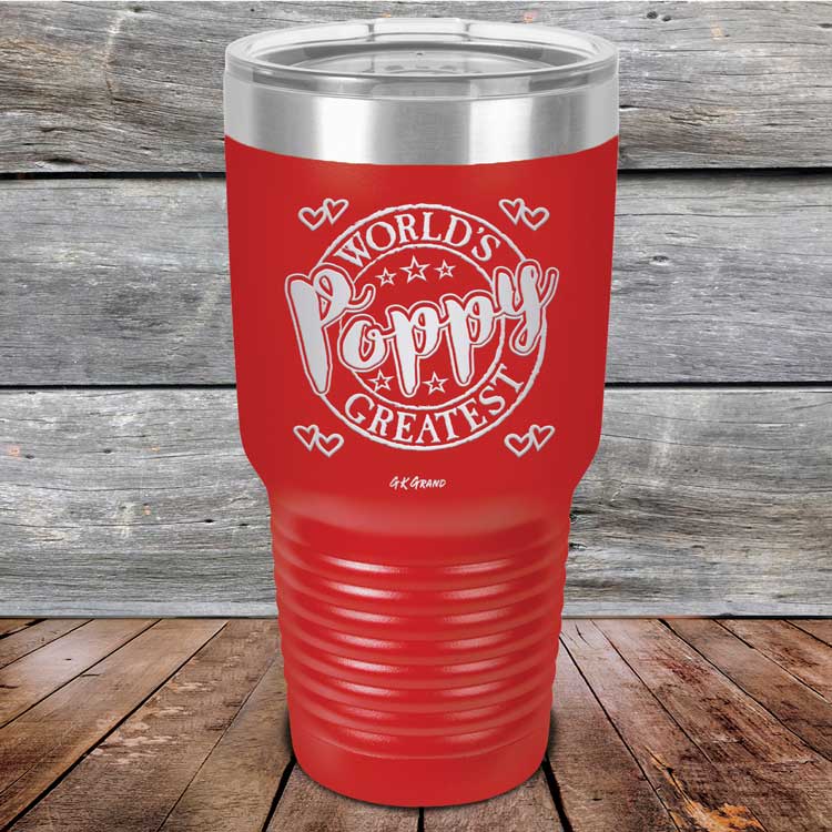 World's Greatest Poppy - Powder Coated Etched Tumbler