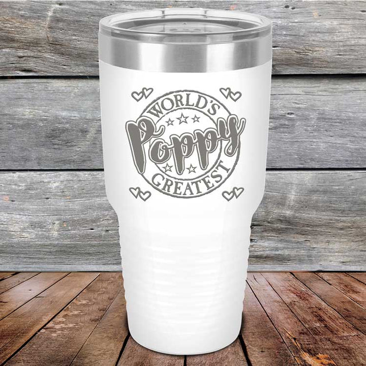 World's Greatest Poppy - Powder Coated Etched Tumbler