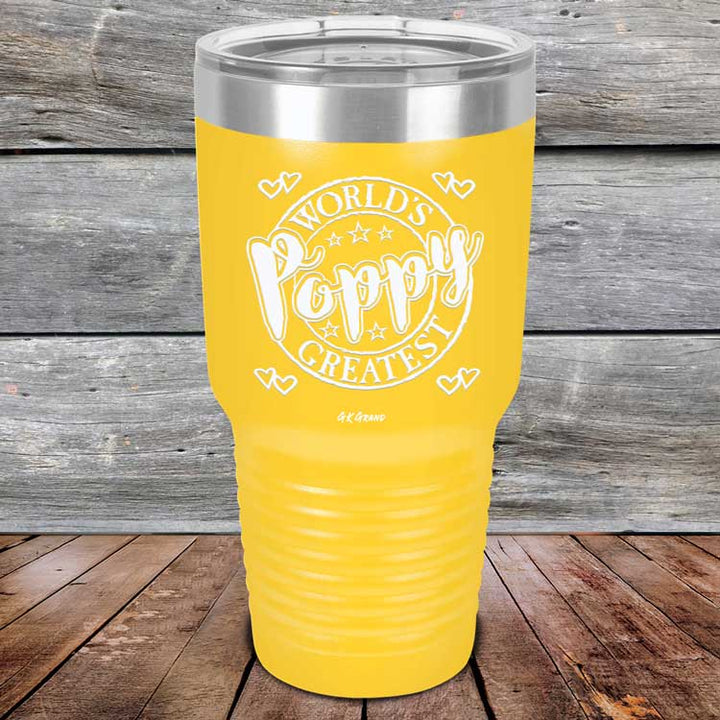 World's Greatest Poppy - Powder Coated Etched Tumbler