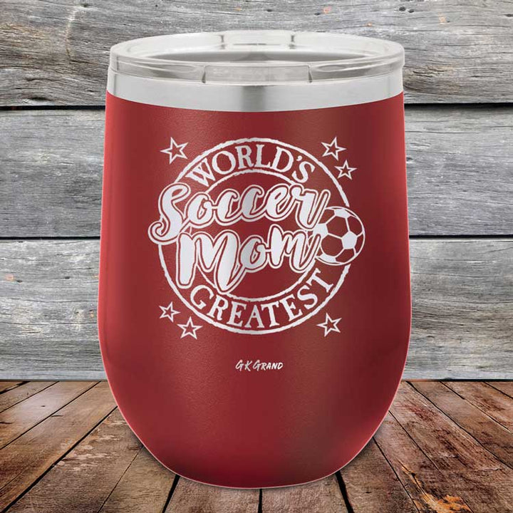 Worlds Greatest Soccer Mom - Powder Coated Etched Tumbler