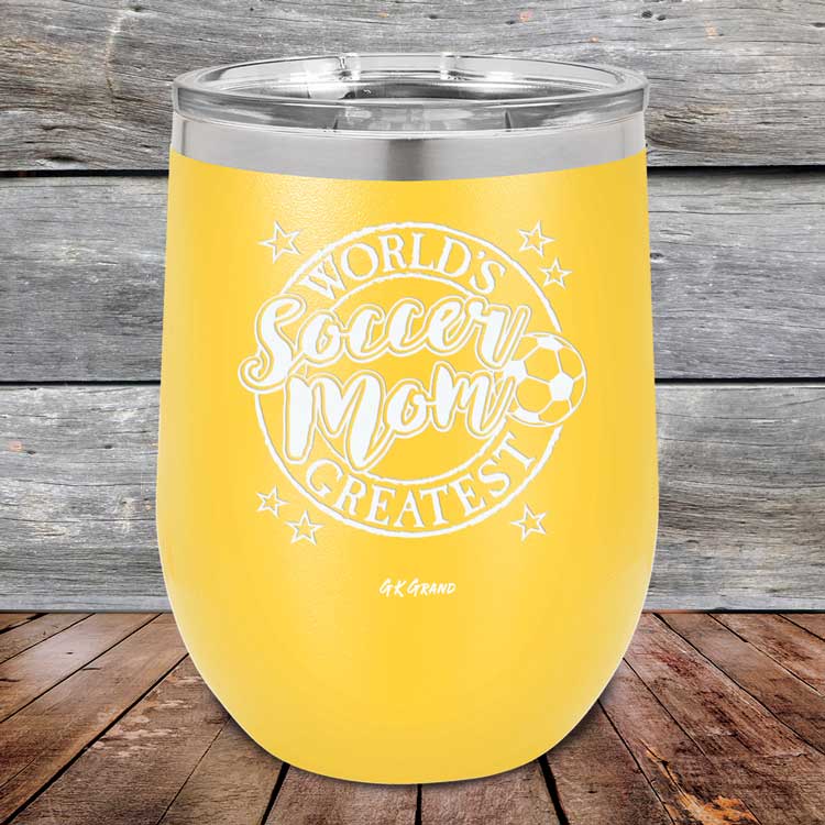 Worlds Greatest Soccer Mom - Powder Coated Etched Tumbler