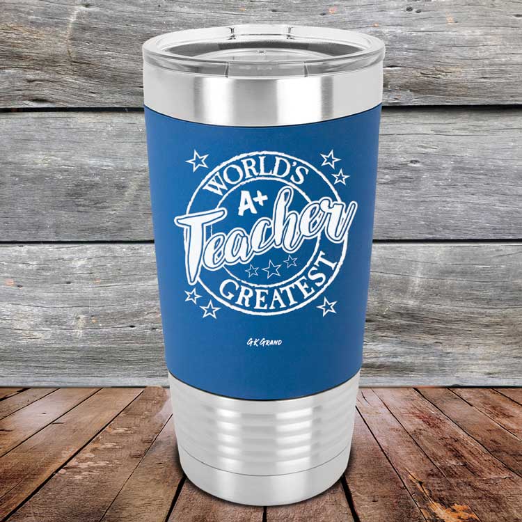 World's Greatest Teacher - Premium Silicone Wrapped Engraved Tumbler