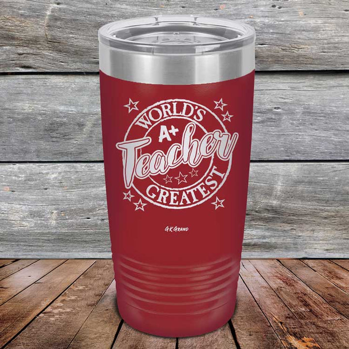 World's Greatest Teacher - Powder Coated Etched Tumbler