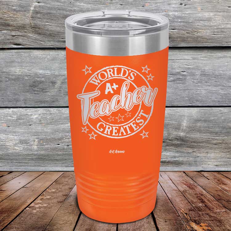 World's Greatest Teacher - Powder Coated Etched Tumbler