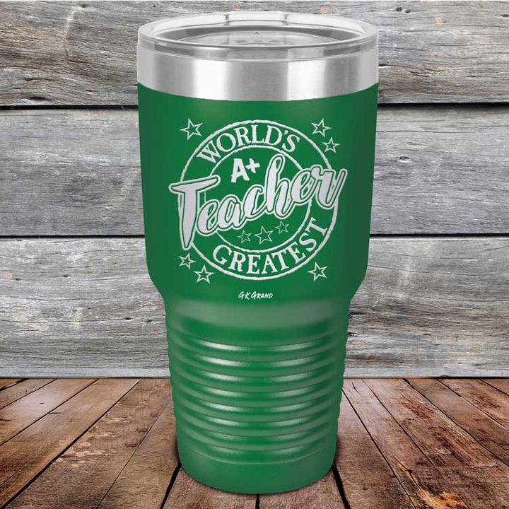 World's Greatest Teacher - Powder Coated Etched Tumbler